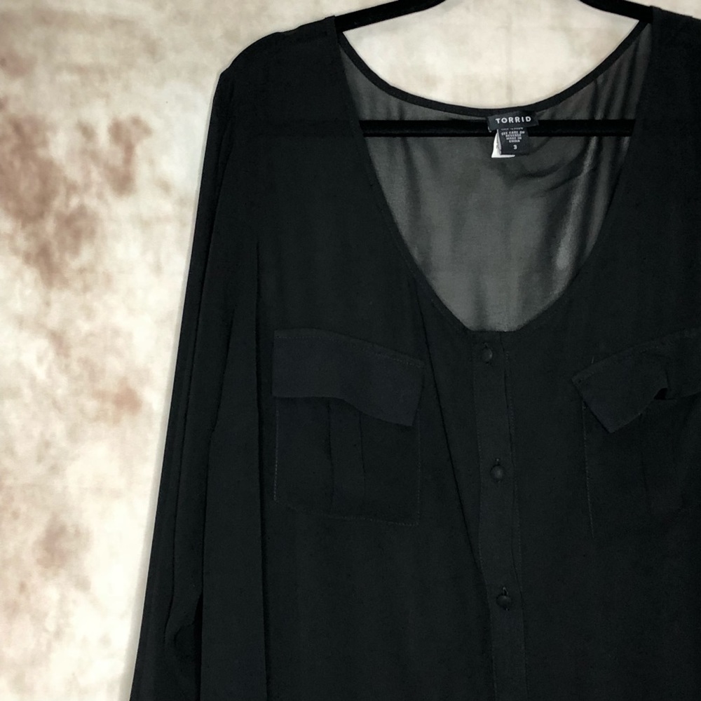 Torrid Black sheer blouse